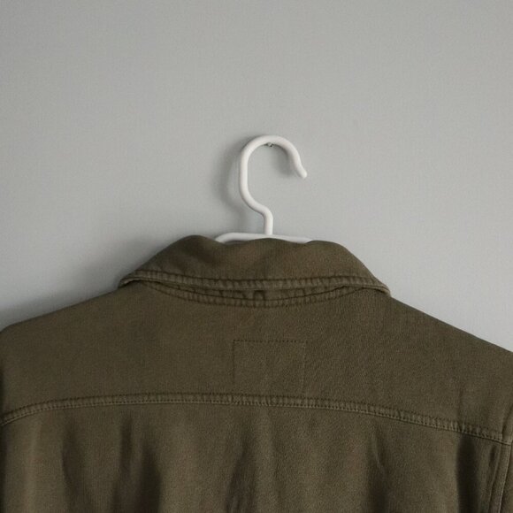 PrAna Women's Sz Lrg Green Army Military Double-Breasted Lightweight Pea Jacket - Picture 6 of 13